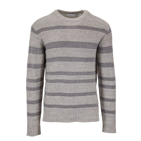 BLDWN Gilpin Light Gray Melange Stripe Pullover Sweater - NWT - Picture 3 of 4